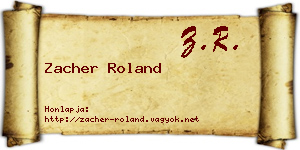 Zacher Roland névjegykártya