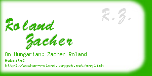 roland zacher business card